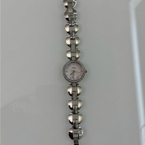 Fossil Silver Bracelet Watch with Crystal Details